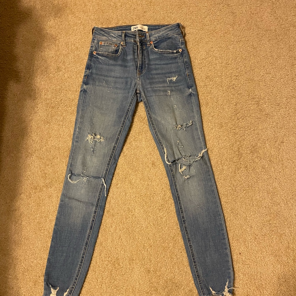 Zara ripped skinny jeans